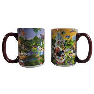 Walt Disney World Four Parks One World Mug Set of 2 3D Embossed All Characters